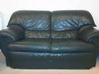 LEATHER SOFA,  dark green leather sofa. (2 x 2 seater) +....